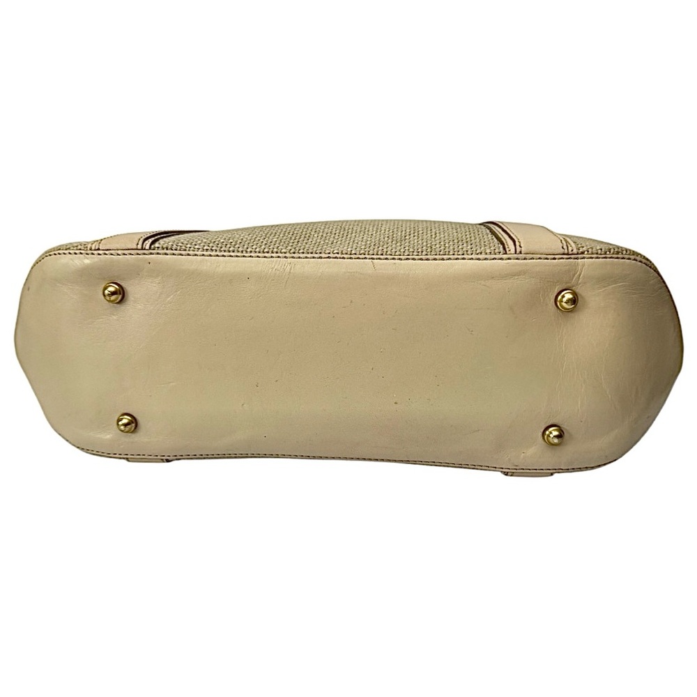 Brahmin Tan Raffia & Leather Shoulder Bag Rare Style EUC - Picture 8 of 13